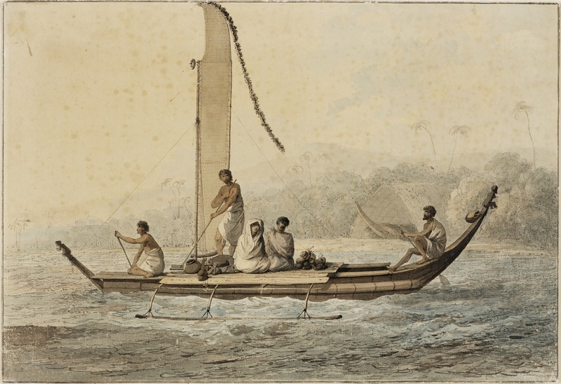 Canoe of Tahiti by John Webber (1778)